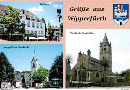 Wipperfuerth Rathaus Ev Pfarrkirche mit Pfarrkirche St Nikolaus
