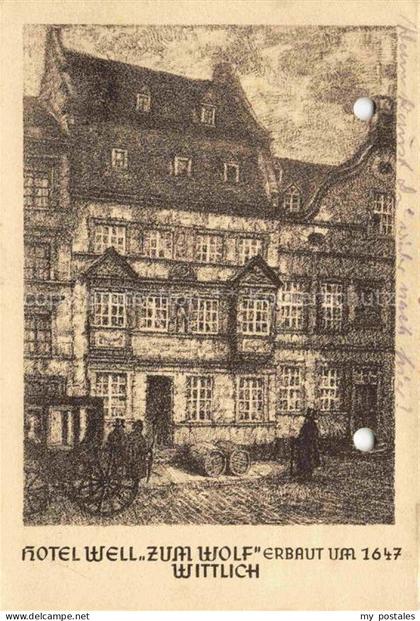 Wittlich Bernkastel-Wittlich Hotel-Well-zum-Wolf Fachwerkgebaeude Weinhandel Pfe