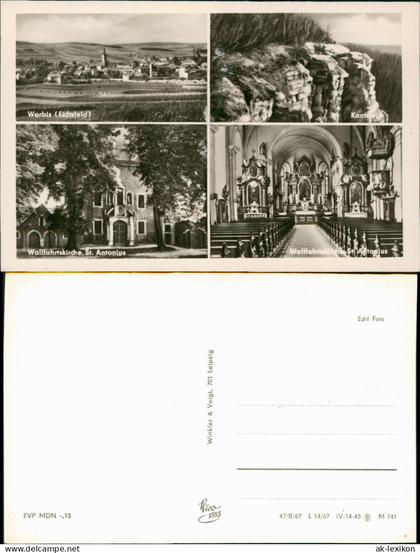Worbis-Leinefelde-Worbis DDR Mehrbild-AK mit 4 Orts- u. Umland-Ansichten 1967