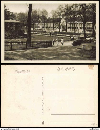 Ansichtskarte Elberfeld-Wuppertal Rondell Im Zoo Wuppertal-Elberfeld 1930