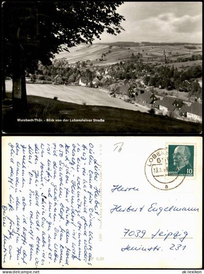 Ansichtskarte Wurzbach Blick von der Lobensteiner Straße 1968