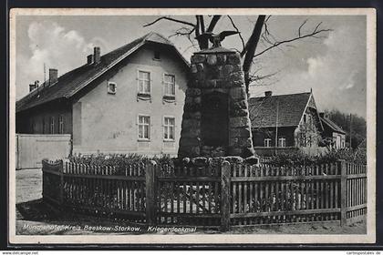 AK Münchehofe / Königs Wusterhausen, Blick auf das Kriegerdenkmal