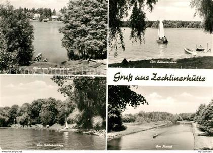 Zechlinerhuette Schlabornsee Blick vom Campingplatz Segeln Kanal