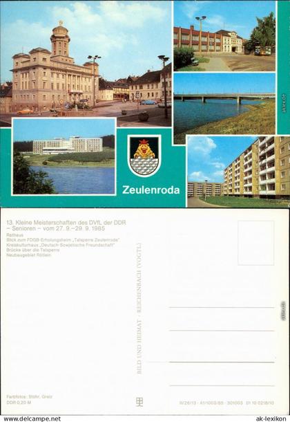 Zeulenroda-Zeulenroda-Triebes Rathaus, Seglerhafen, Kreiskulturhaus  "  1982