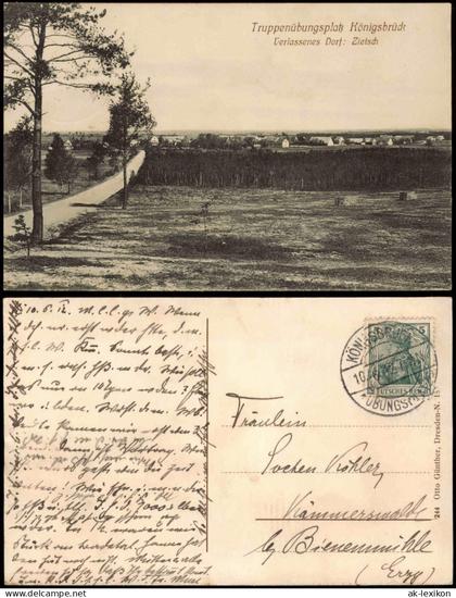 Ansichtskarte Zietsch-Königsbrück Kinspork Weg zur Stadt 1912