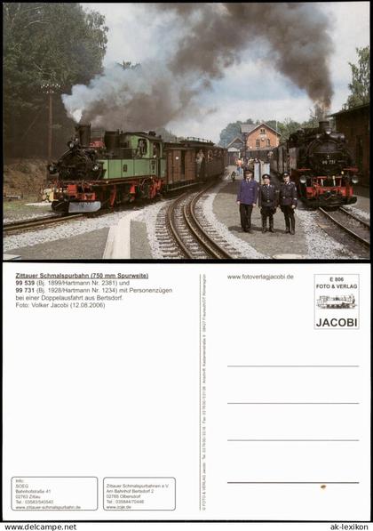 Bertsdorf-Bertsdorf-Hörnitz Zittauer Schmalspurbahn bei Doppelausfahrt in Bertsdorf 2006