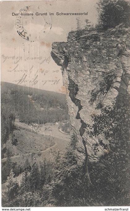 AK Schwarzwassertal Hinterer Grund Gasthof Kniebreche ? a Zöblitz Pobershau Ansprung Marienberg Pockau Kühnhaide Rübenau