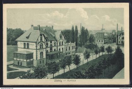 AK Zörbig, Kurhaus aus der Vogelschau