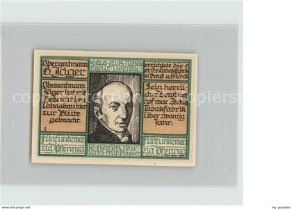 Zoerbig 25 Pfennig Gutschein Portrait Oberamtmann B. Jaeger