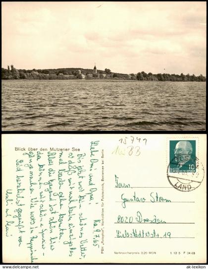 Ansichtskarte Kallinchen-Zossen Blick über den Motzener See 1965  Stempel
