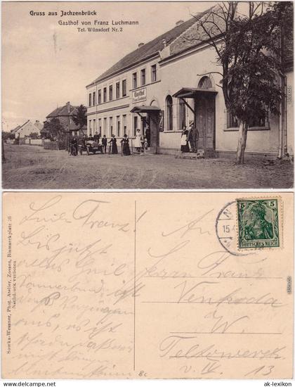 Jachzenbrück (Lindenbrück) Zossen Dorfstraße  - Gasthof b Luckenwalde 1912