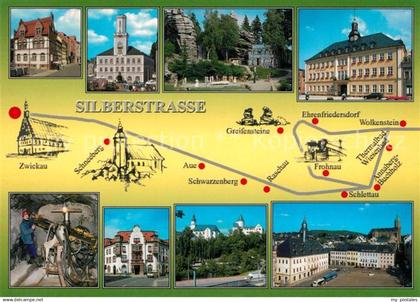 Zwickau Sachsen Sehenswuerdigkeiten Silberstrasse im Erzgebirge von Zwickau bis
