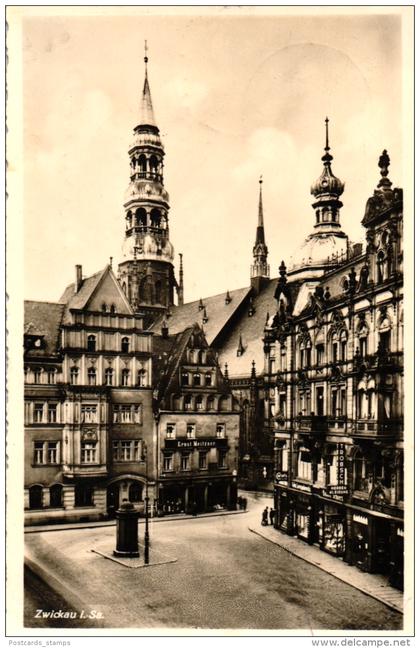 Zwickau, verschiedene Geschäfte, Feldpost 1940 von Zwickau nach Bamberg