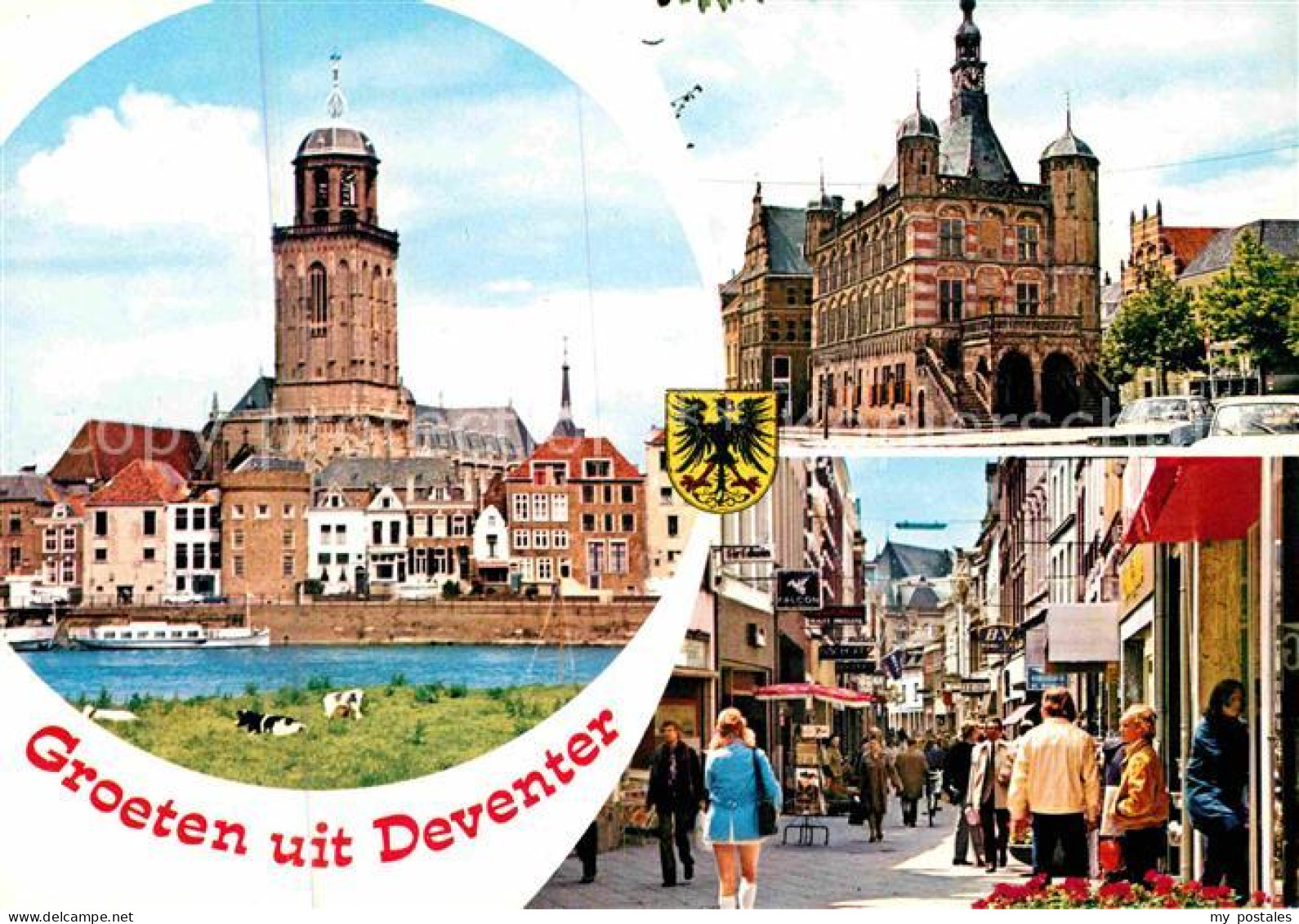 Deventer Partie am Fluss Kirche Fussgaengerzone