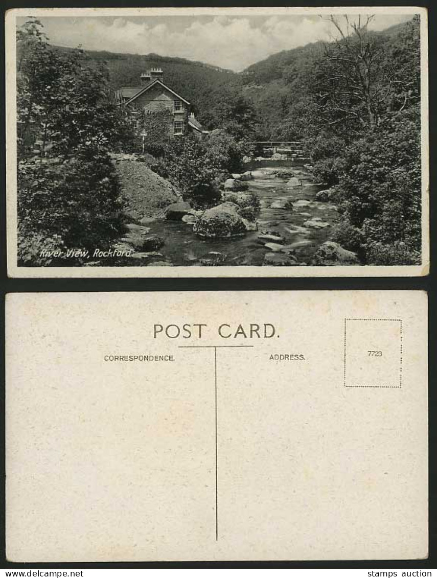 Devon Old RP Postcard ROCKFORD River View Bridge Rocks