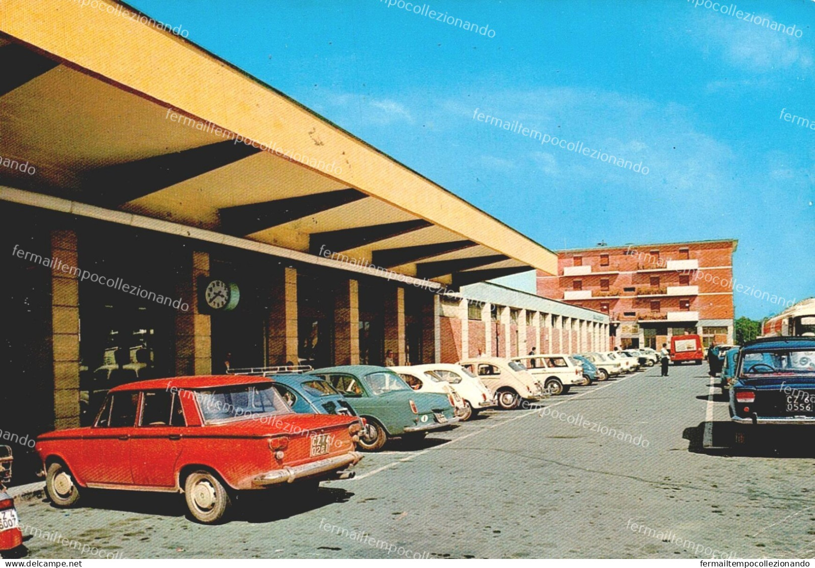 di177 cartolina lamezia terme, sant'eufemia,piazza ferrovia