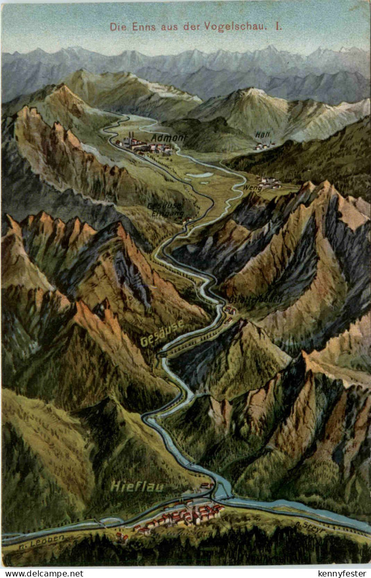 Die Enns aus der Vogelschau