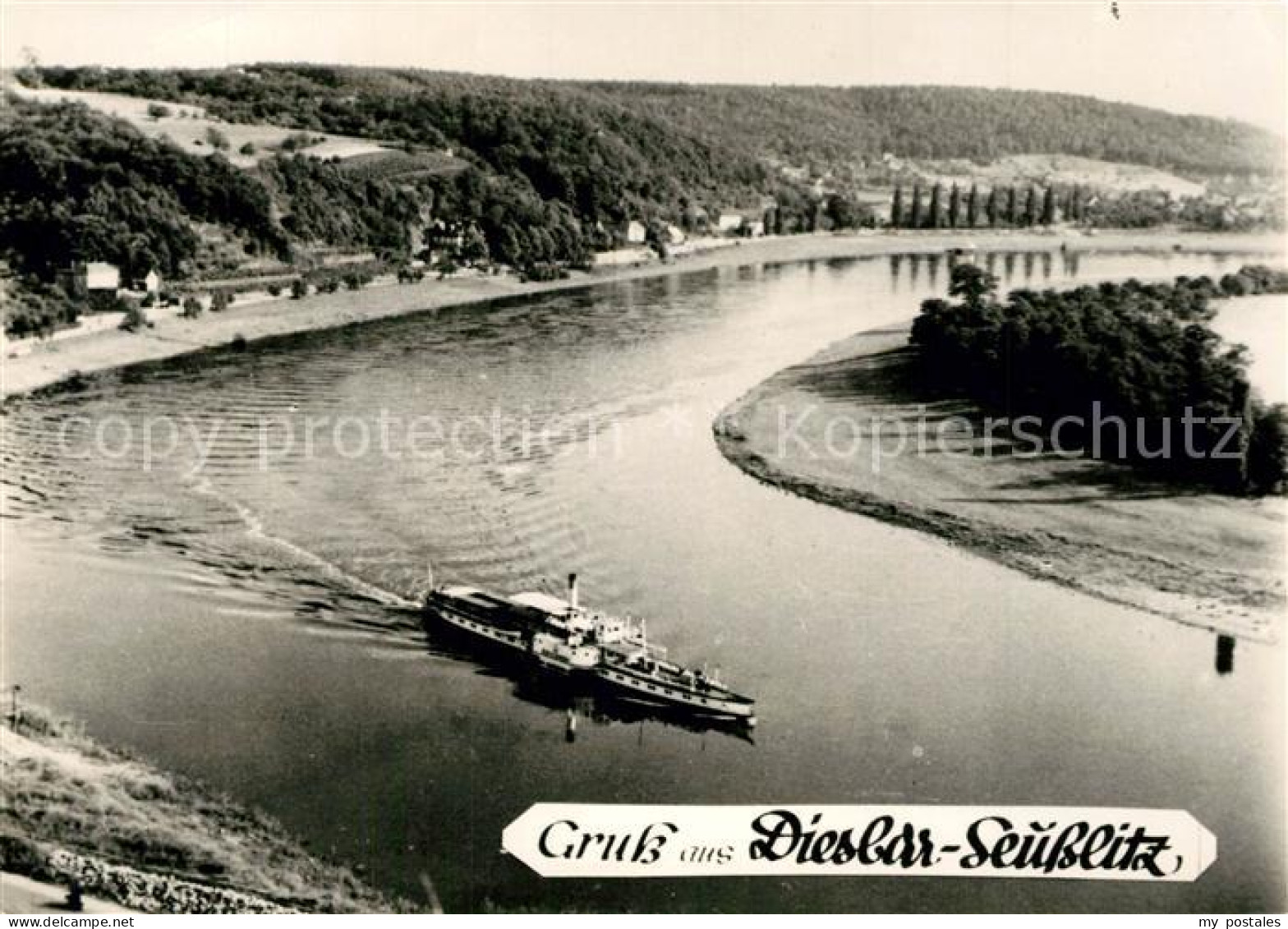 Diesbar-Seusslitz Fliegeraufnahme Flusspartie