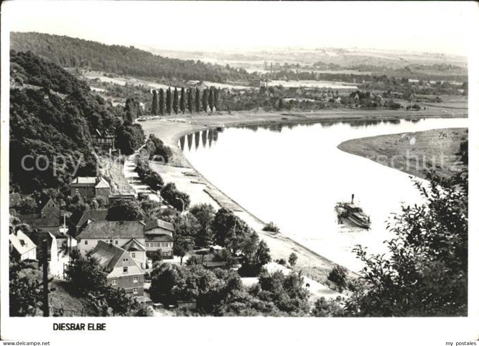 Diesbar-Seusslitz Panorama Elbe Dampfer