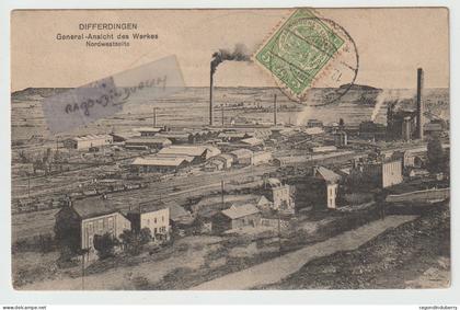 CPA - LUXEMBOURG - DIFFERDINGEN - General-Ansicht des Werkes Nordwestselte - Voy en 1914 carte peu commune