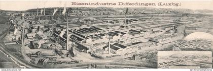 [-5%] LUXEMBOURG - Eisenindustrie Differdingen - métier - industrie - usine - Panorama - carte double - Carte postale an