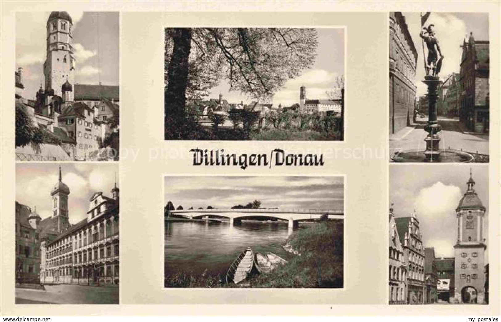 DILLINGEN Donau Bayern Dillingen Donaubruecke Donau Kirche Stadtturm Kollegium D