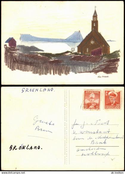 Grönland Greenland Kirche in Grönland (Illustration von Alex Secher) 1960