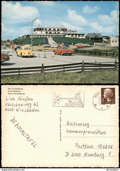 Søndervig Ortsansicht Hotel Klitten Autos u.a. Volkswagen VW Käfer 1961