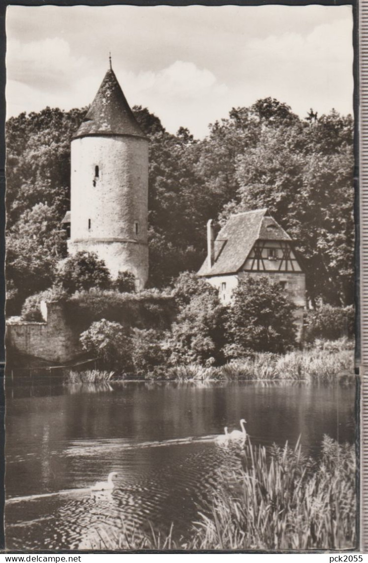 DINKELSBÜHL, die tausendjährige Stadt - Faulturm - nicht gelaufen  ( AK 7462 )