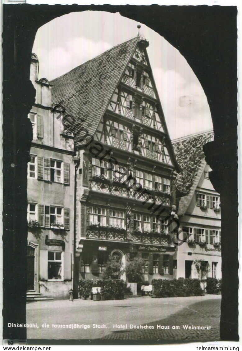 Dinkelsbühl - Hotel Deutsches Haus am Weinmarkt - Foto-Ansichtskarte - Verlag Robert Schmidt Dinkelsbühl