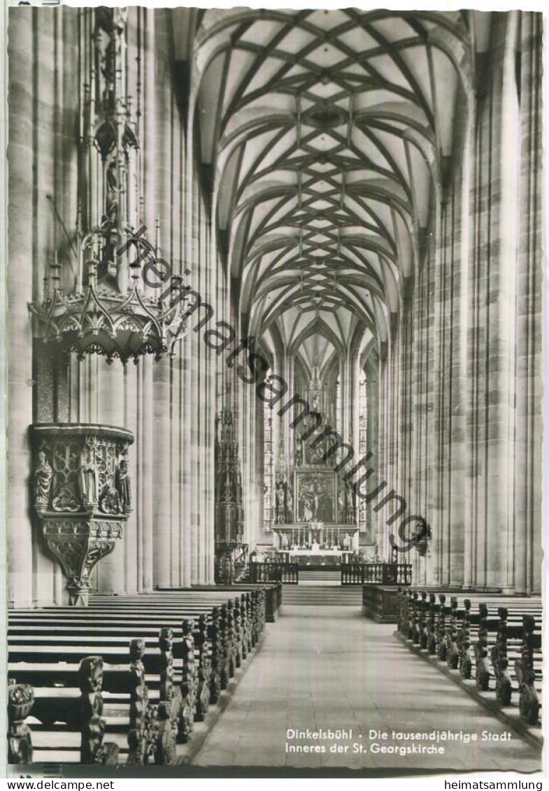 Dinkelsbühl - Inneres der St. Georgskirche - Foto-Ansichtskarte - Verlag Robert Schmidt Dinkelsbühl