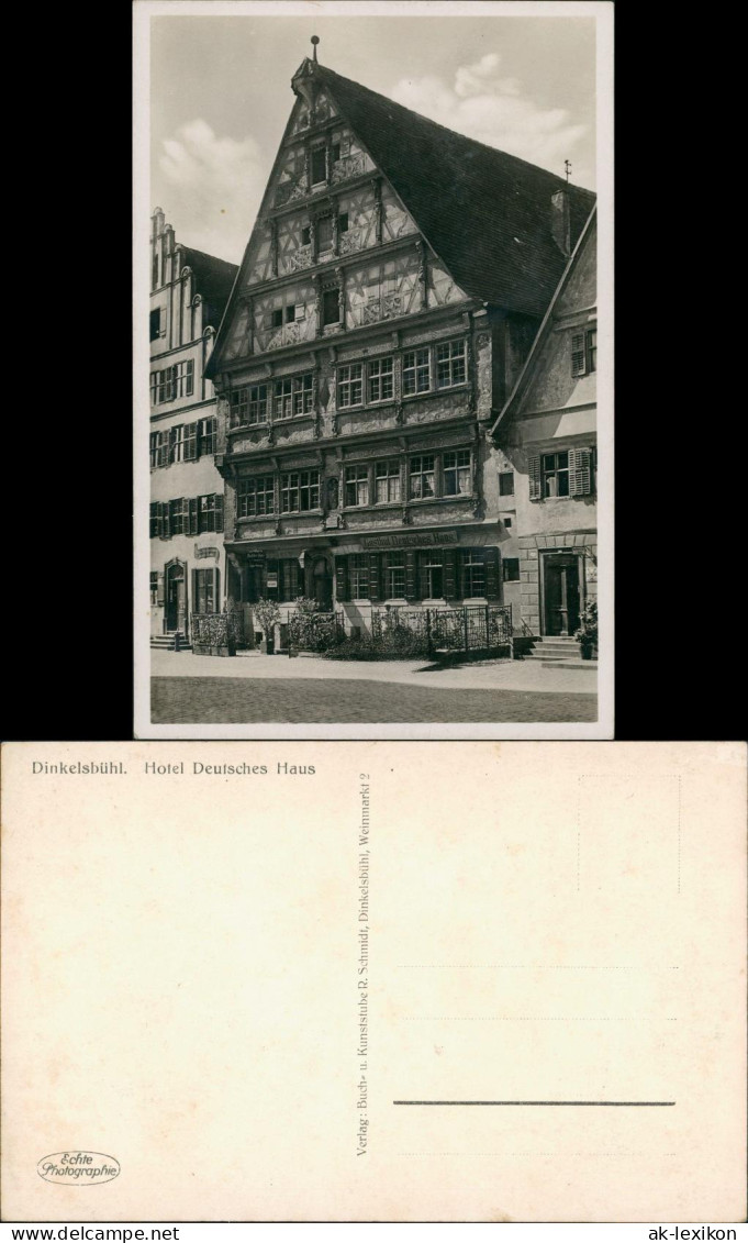 Dinkelsbühl Strassen Partie am Hotel Deutsches Haus, Fachwerk-Gebäude 1940