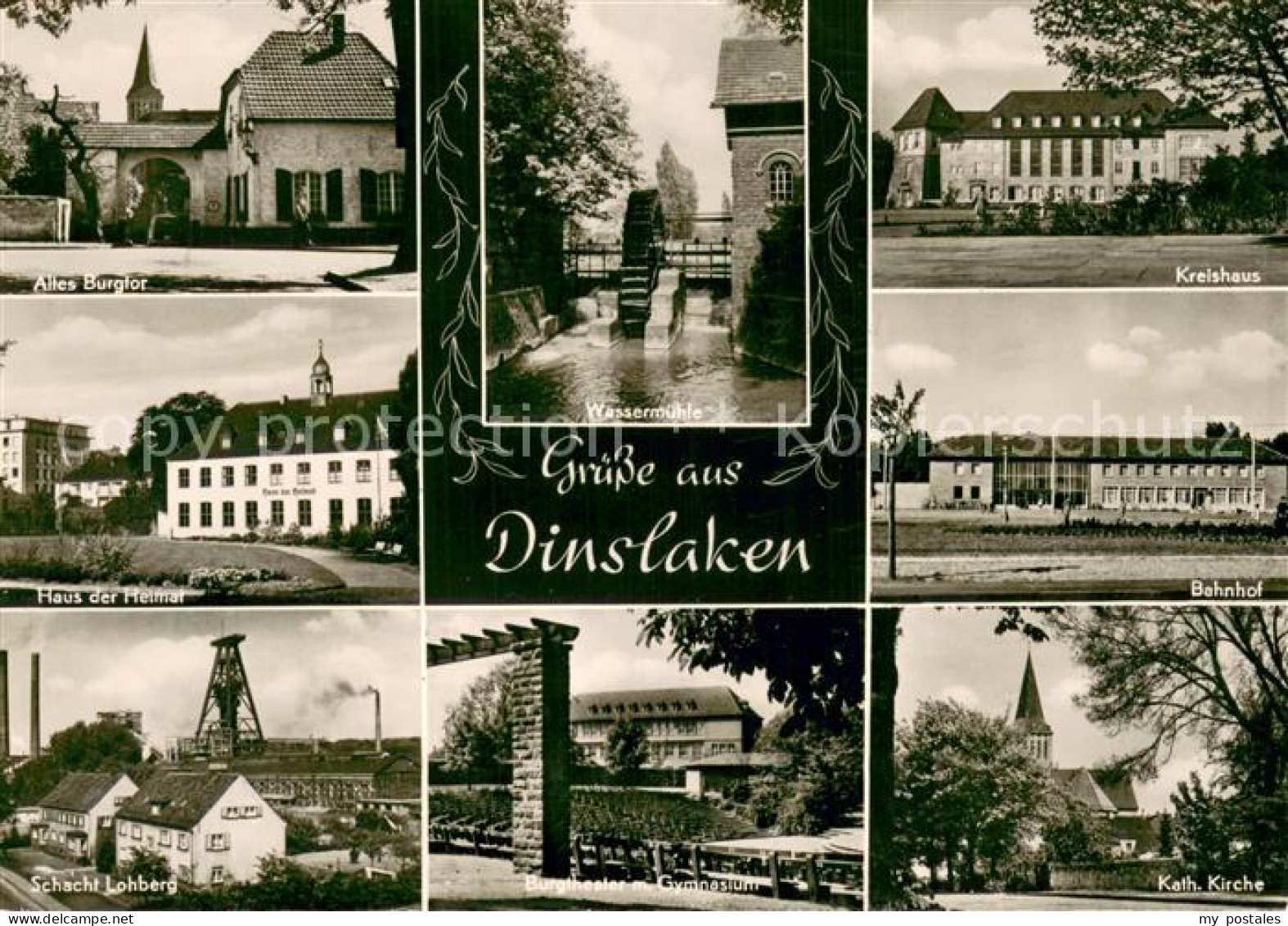 Dinslaken Burgtor Wassermuehle Kreishaus Haus der Heimat Bahnhof Schacht Lohberg