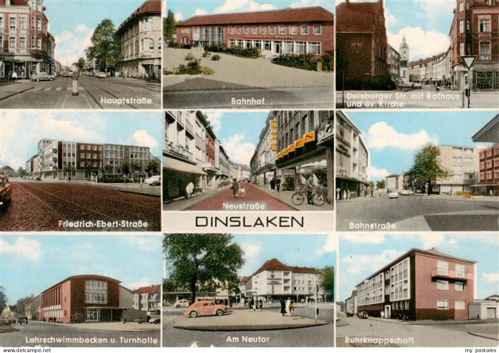 Dinslaken Hauptstrasse Bahnhof Duisburger Strasse mit Rathaus Friedrich Ebert St
