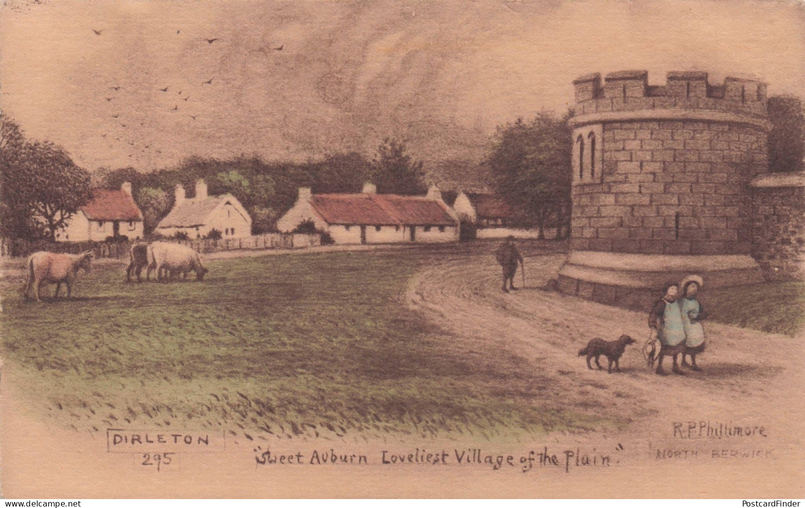 Dirleton Sweet Auburn Loveliest Village Scottish Phillimore Old Postcard