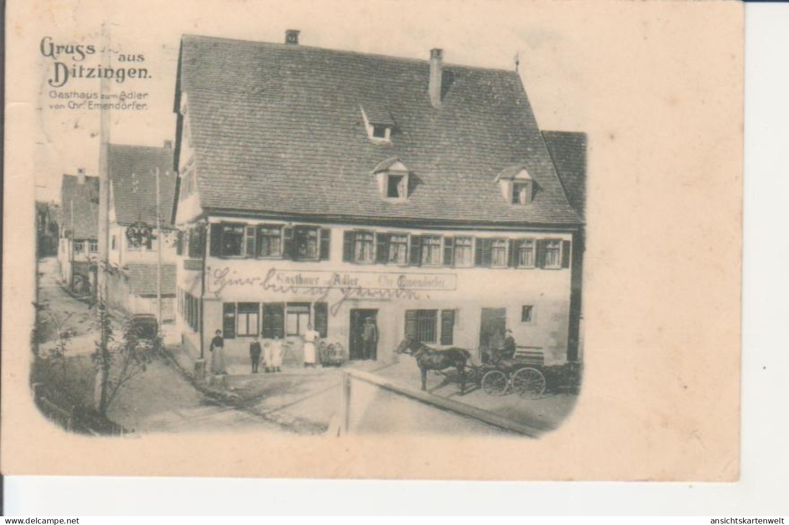 Ditzingen Gasthaus zum Adler gl1908 #226.303