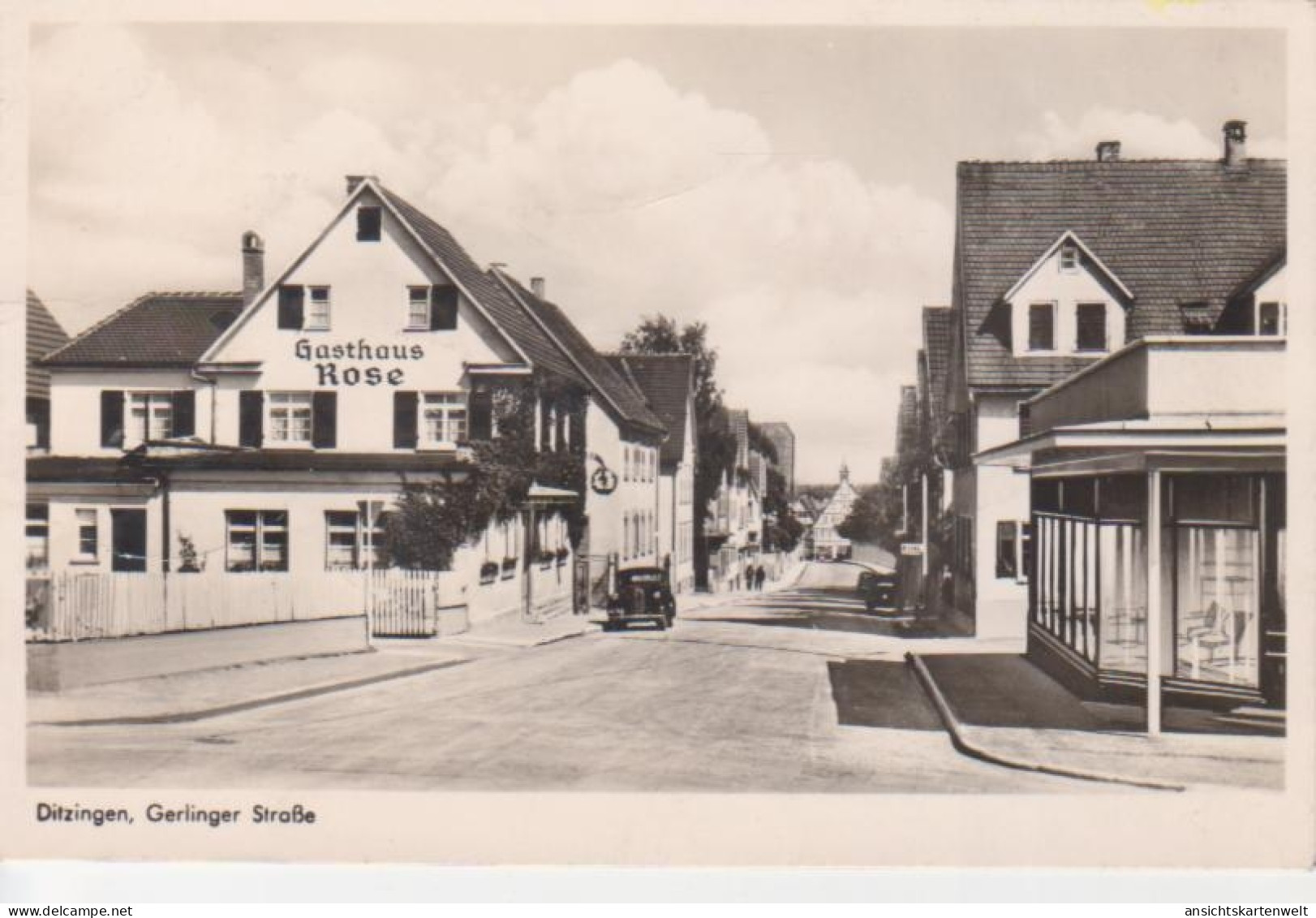 Ditzingen Gerlinger Straße Gasthaus Rose gl1956 #200.444