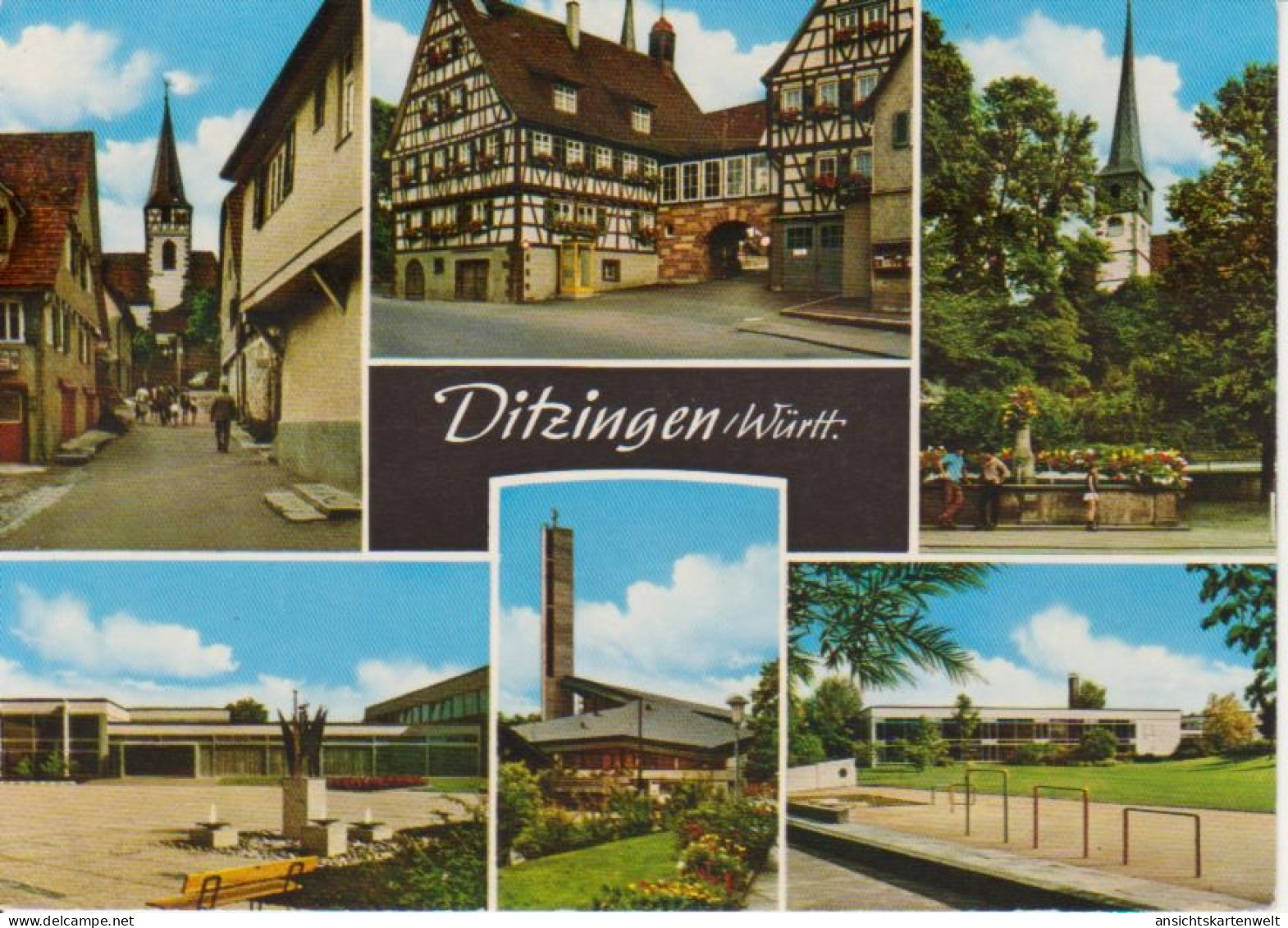 Ditzingen Teilansichten Mehrbildkarte ngl #98.224