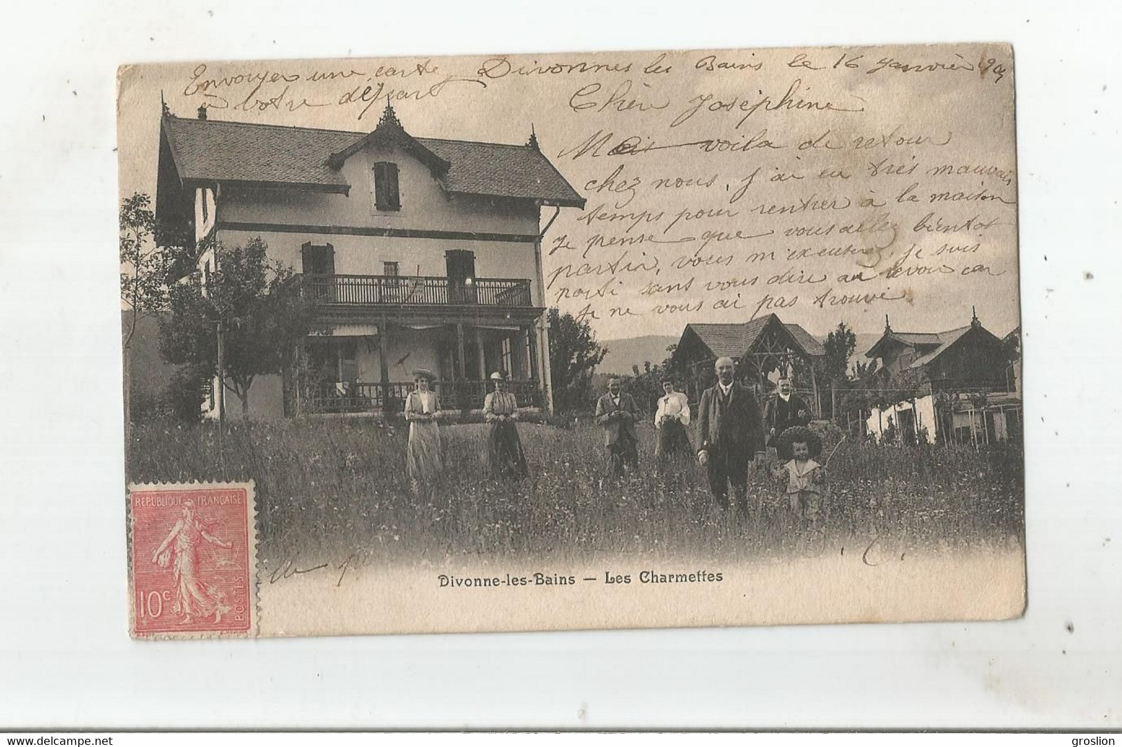DIVONNE LES BAINS (AIN) LES CHARMETTES (BELLE ANIMATION) 1905