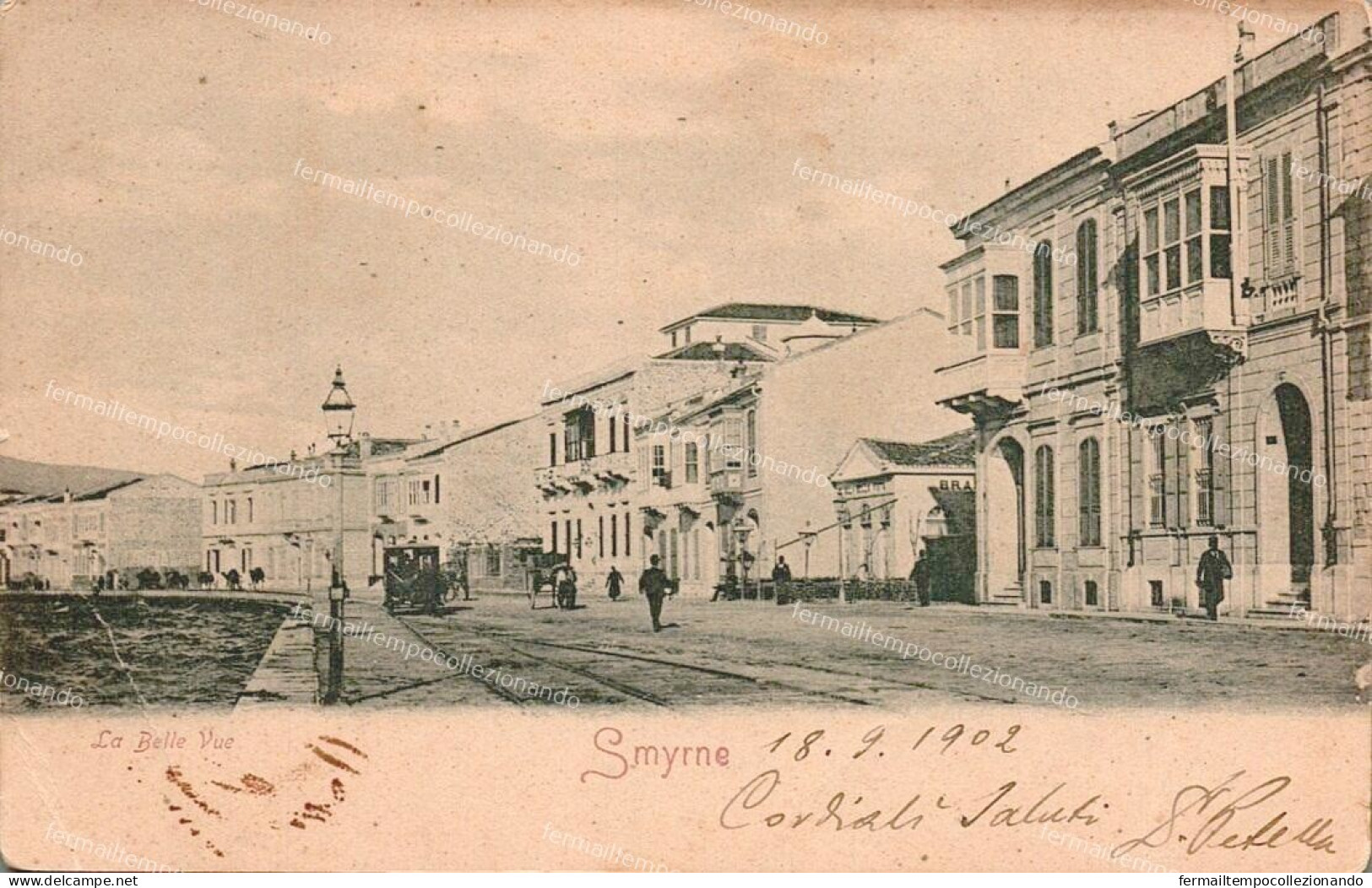 dm168 cartolina smyrne la belle vue turkey turchia
