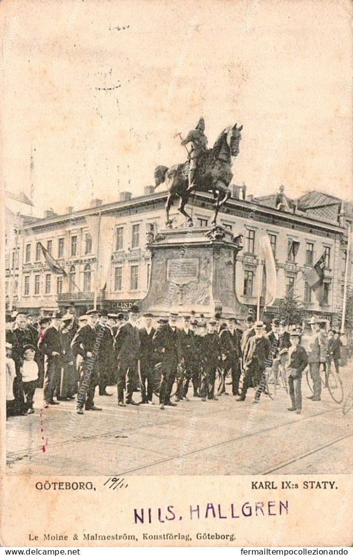 dm317 cartolina goteborg karl 1x staty svezia