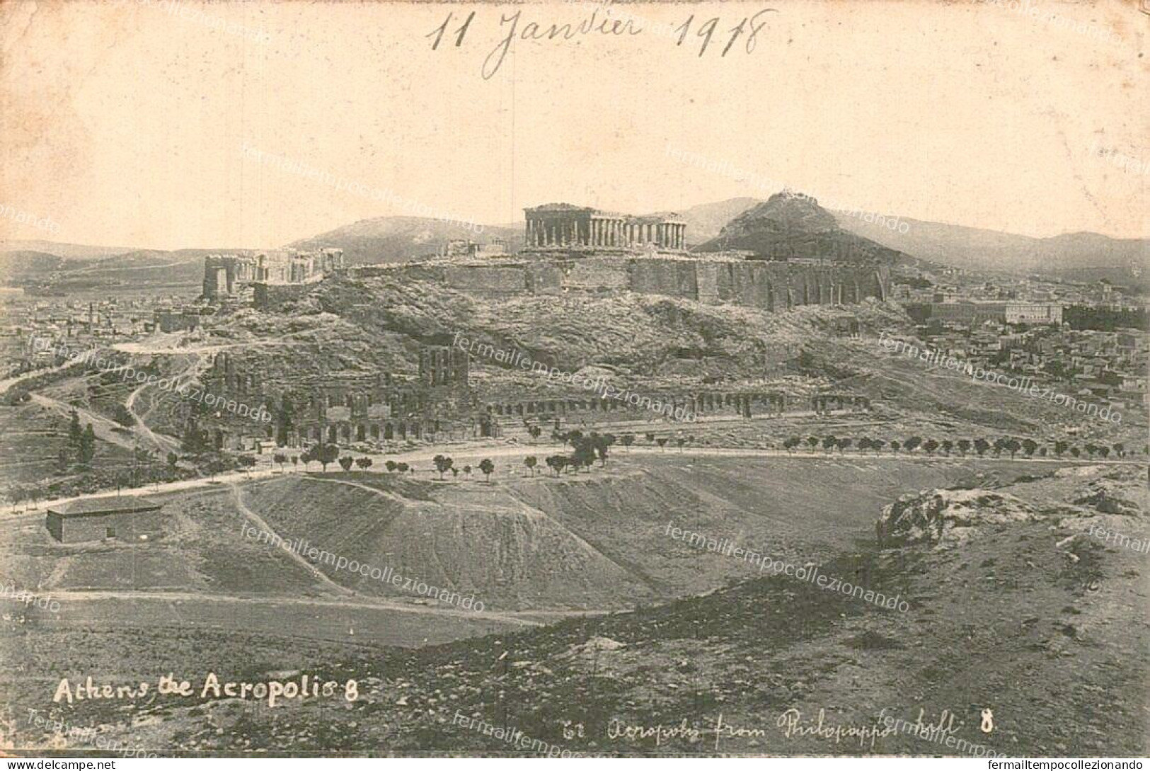 dn56 cartolina cpa athene acropoli atene grecia greece