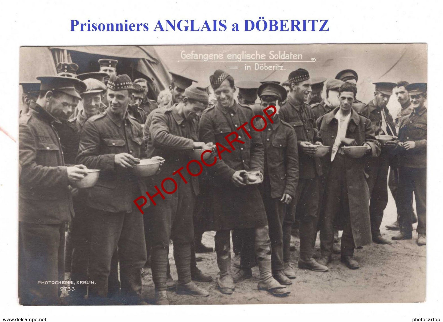 DÖBERITZ-Gefangene ENGLÄNDER-Prisonniers Anglais-CARTE PHOTO Allemande-Guerre 14-18-1WK-Militaria-Deutschland-
