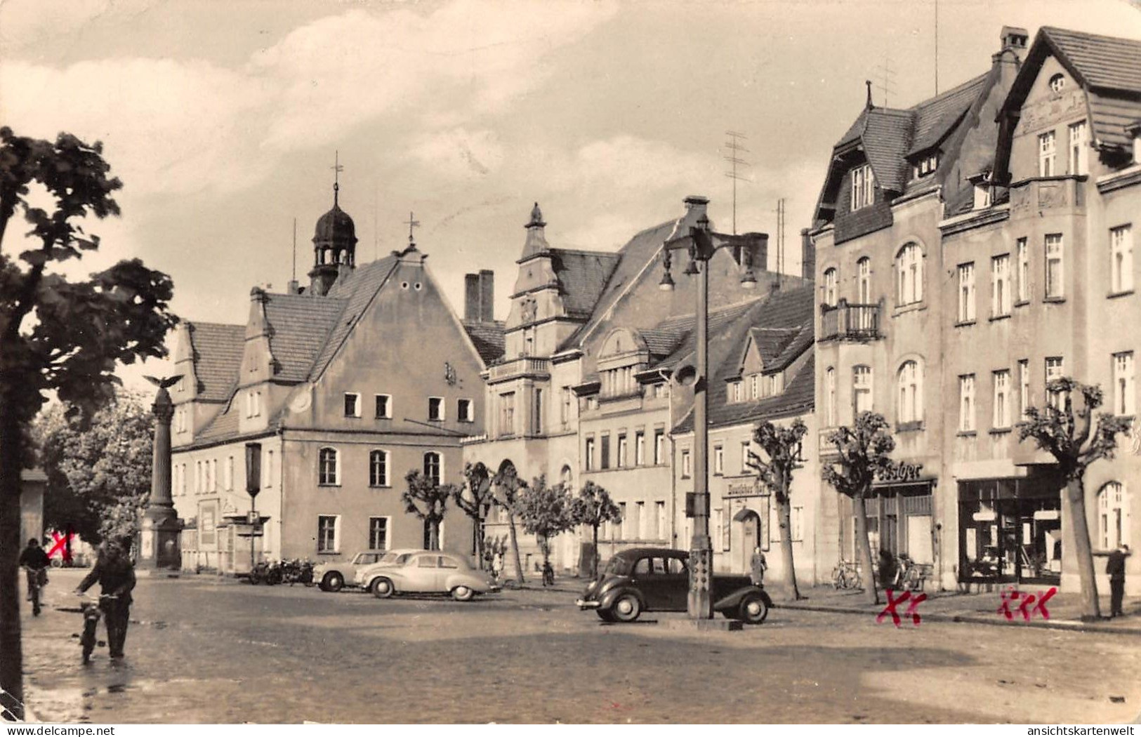 Doberlug-Kirchhain Rathaus und Markt in Kirchhain gl1956 #171.219