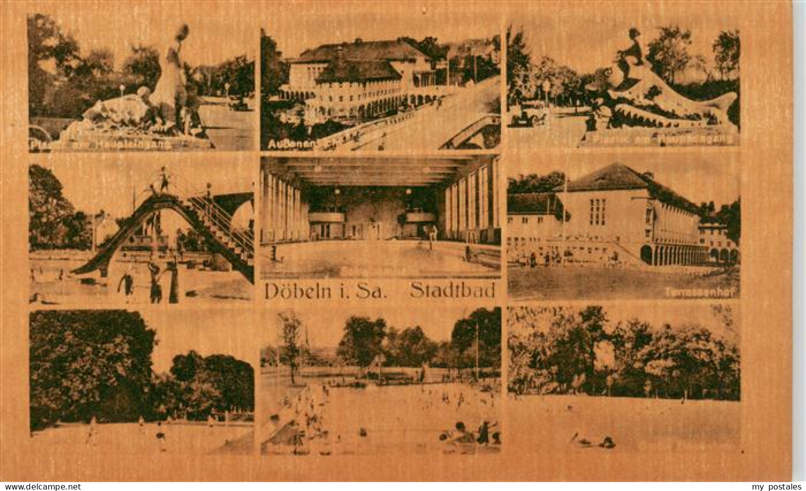 Doebeln Stadtbad Plastik Terrassenhof