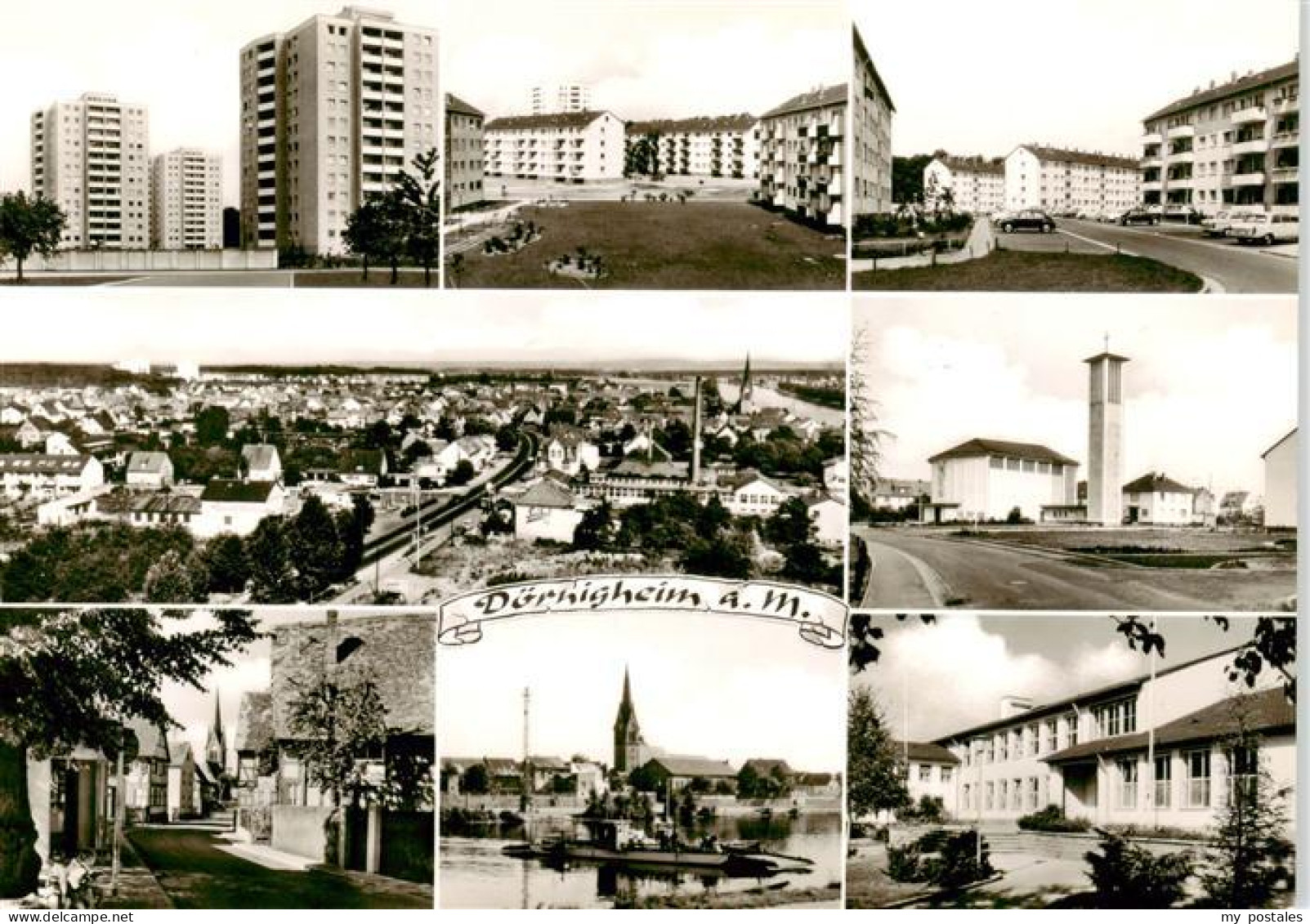 Doernigheim Maintal Stadtpanorama Wohnsiedlung Hochhaeuser Kirche Stadtzentrum