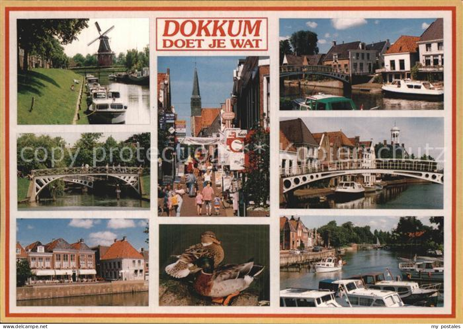 Dokkum Hafen Muehle Stadtansicht