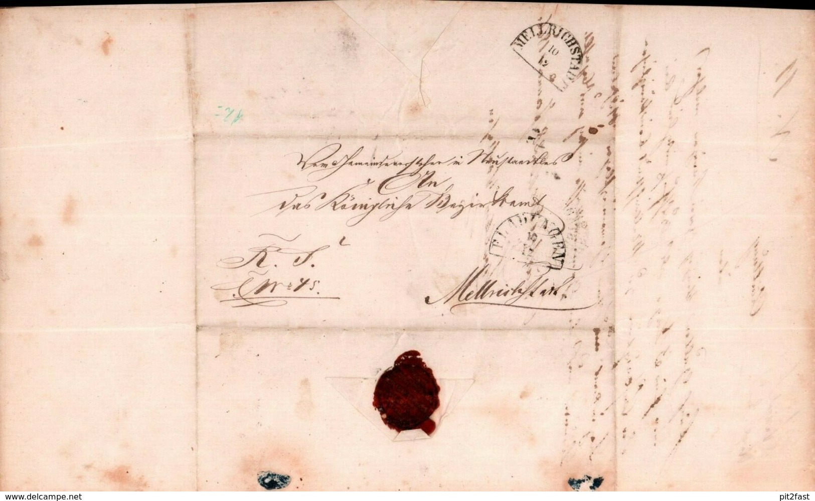 Dokument Adel , Mellrichstadt - Fladungen 1866 , königl. Bezirksamt , Steublein !!!