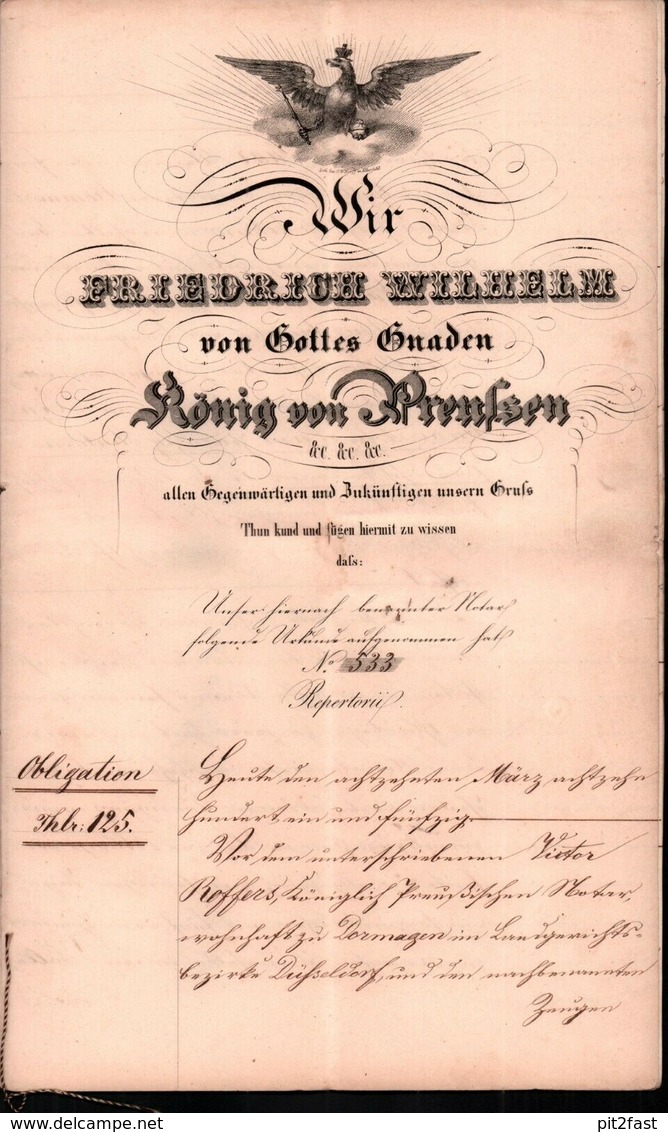 Dokumente , M. Mehl zu Rommerskirchen b. Grevenbroich 1850 , V. Boffers zu Dormagen , 12 seitig !!