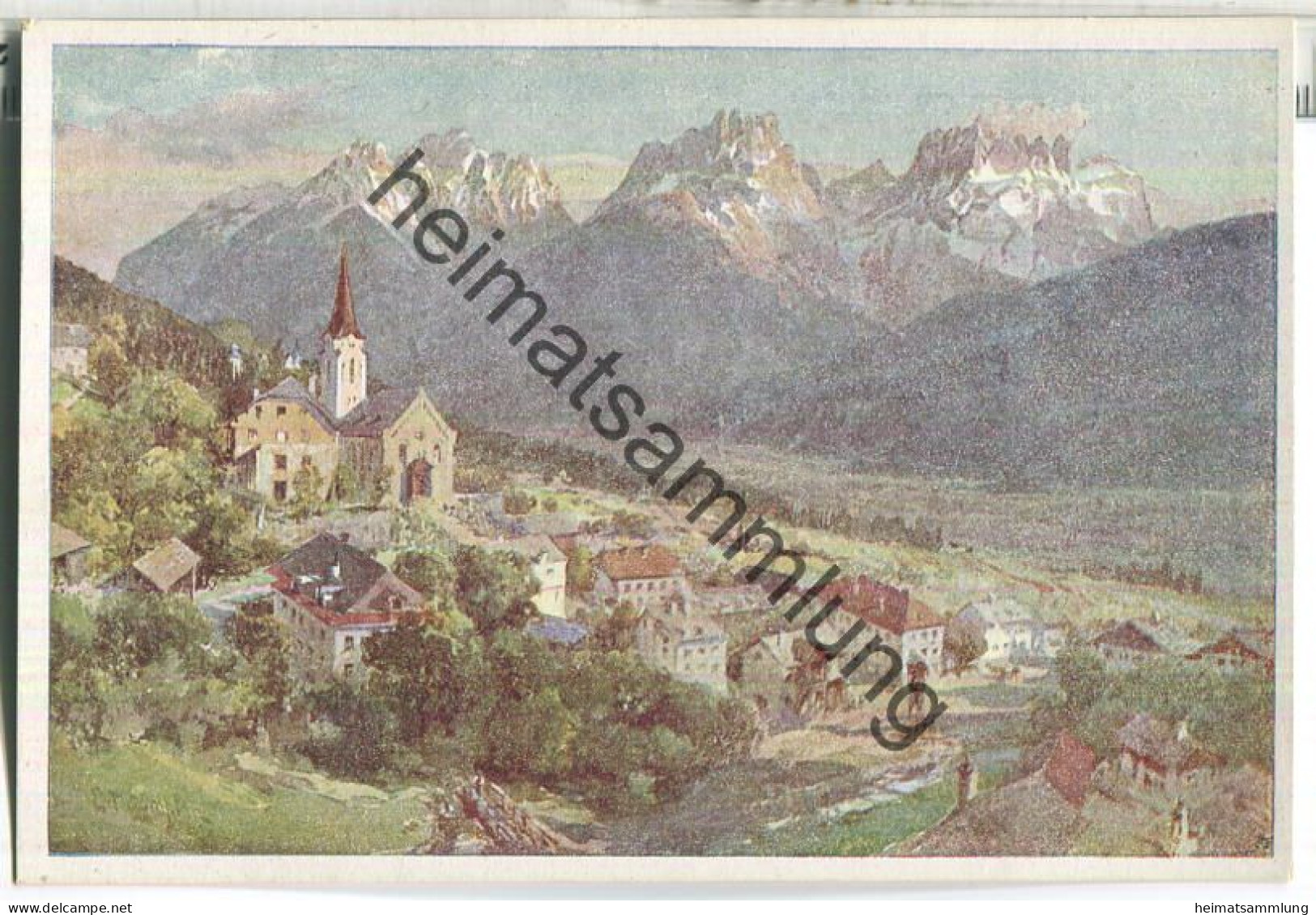 Dölsach mit den Unholden - Künstlerkarte E. T. Compton